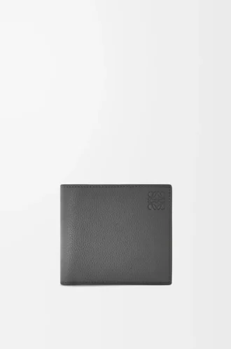 Bifold wallet in soft grained calfskin Anthracite