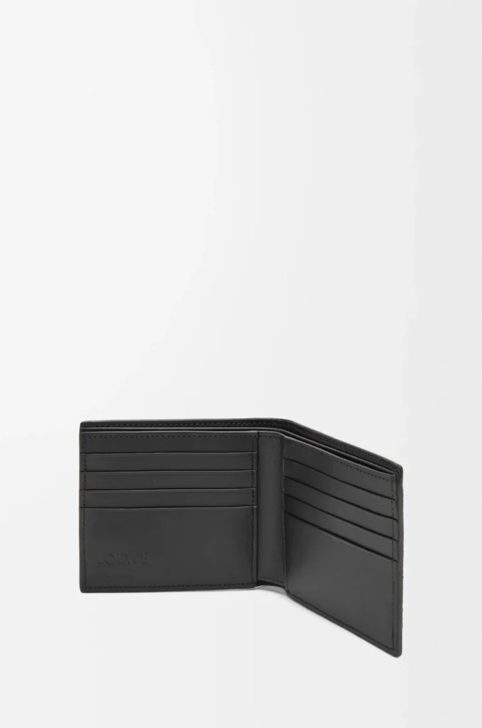 Bifold wallet in soft grained calfskin Black