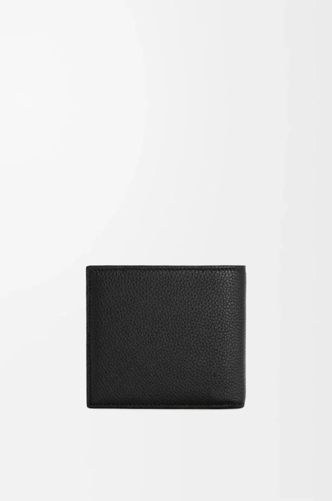 Bifold wallet in soft grained calfskin Black