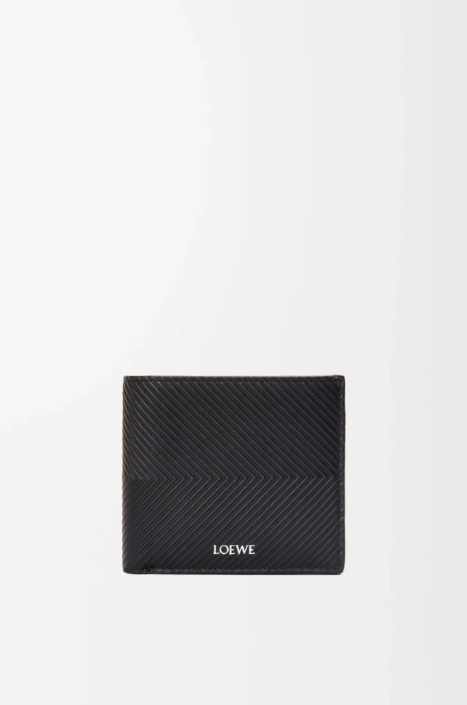Bifold wallet in textured classic calfskin Black Bifold wallet in textured classic calfskin Black