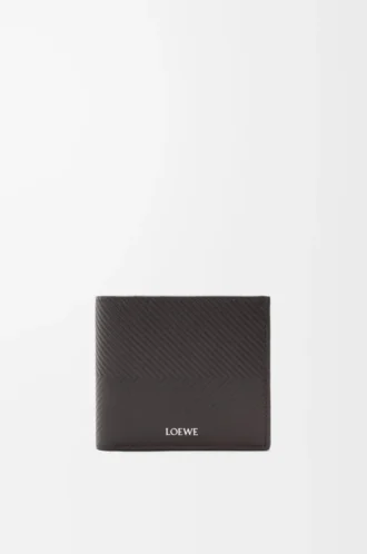 Bifold wallet in textured classic calfskin Dark Grey