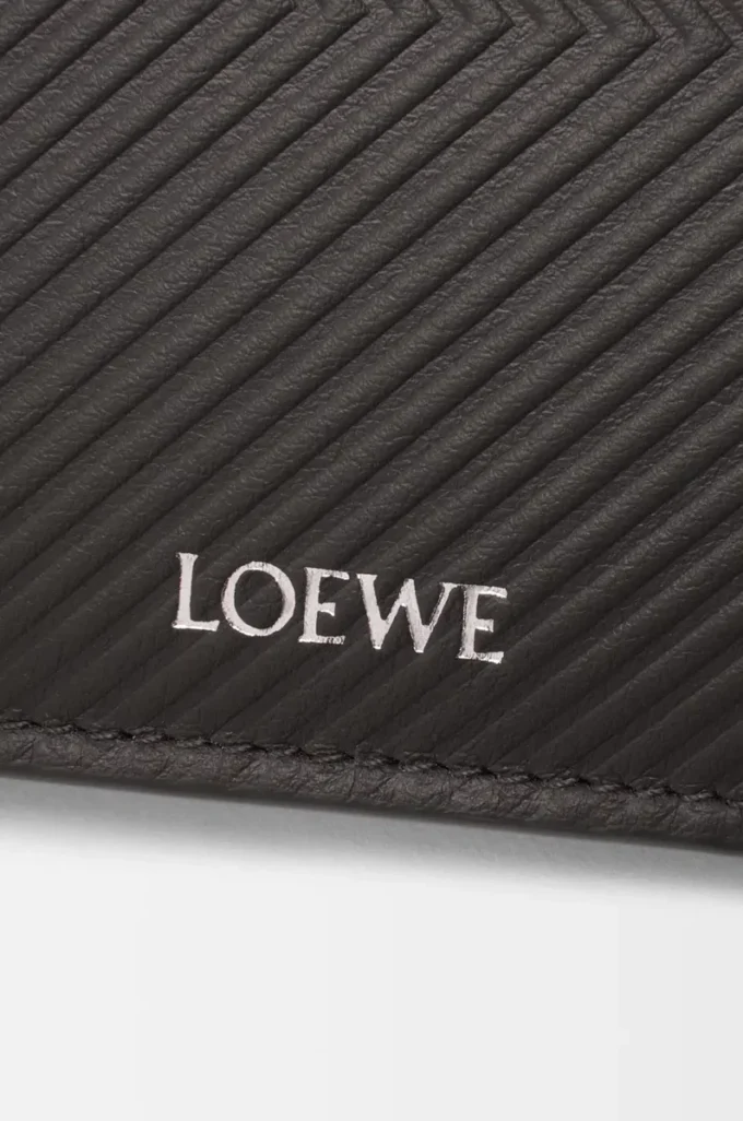 Bifold wallet in textured classic calfskin Dark Grey Bifold wallet in textured classic calfskin Dark Grey