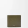 Bifold wallet in textured classic calfskin Dark Khaki