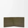 Bifold wallet in textured classic calfskin Dark Khaki