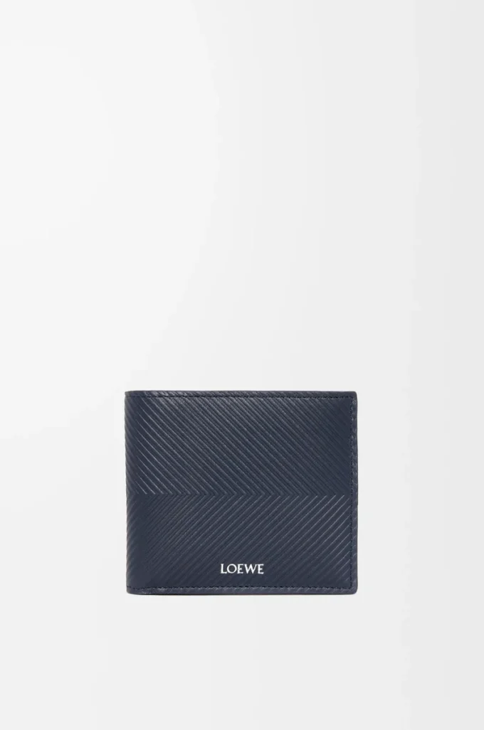Bifold wallet in textured classic calfskin Deep Navy Bifold wallet in textured classic calfskin Deep Navy