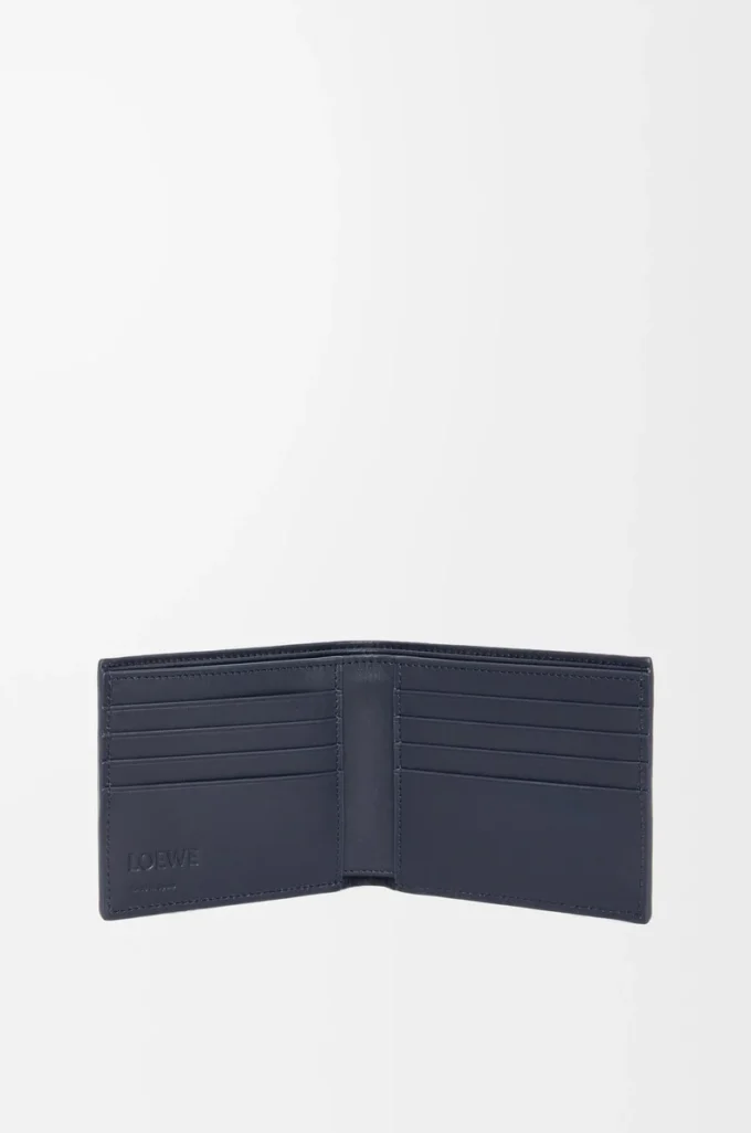 Bifold wallet in textured classic calfskin Deep Navy Bifold wallet in textured classic calfskin Deep Navy