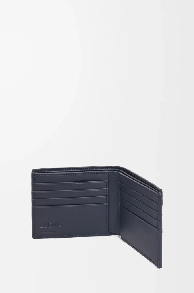 Bifold wallet in textured classic calfskin Deep Navy Bifold wallet in textured classic calfskin Deep Navy