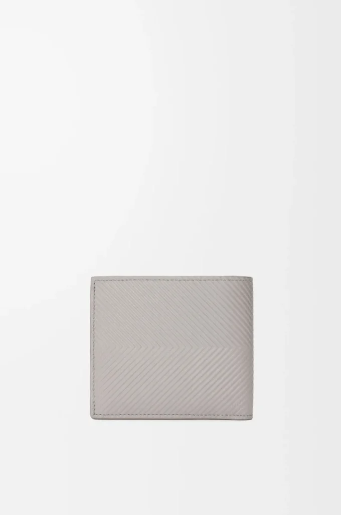 Bifold wallet in textured classic calfskin Shell Grey Bifold wallet in textured classic calfskin Shell Grey