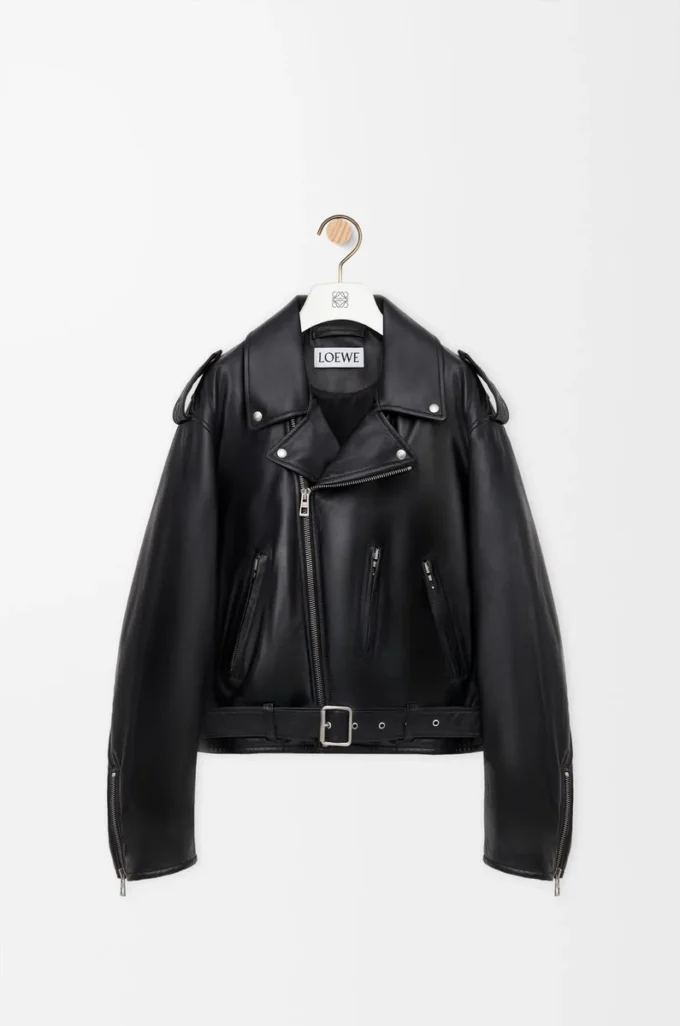 Biker jacket in nappa lambskin Black Biker jacket in nappa lambskin Black