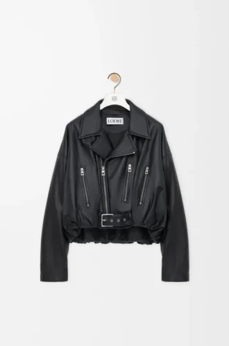 Biker jacket in nappa lambskin Black