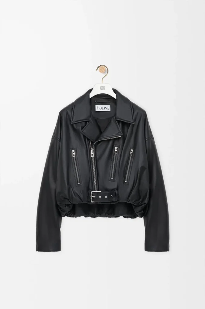 Biker jacket in nappa lambskin Black Biker jacket in nappa lambskin Black