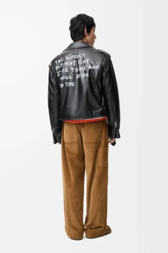 Biker jacket in nappa lambskin Black