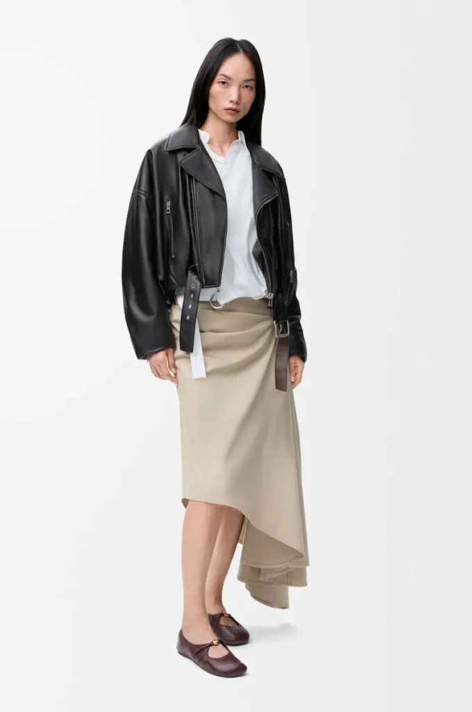 Biker jacket in nappa lambskin Black Biker jacket in nappa lambskin Black