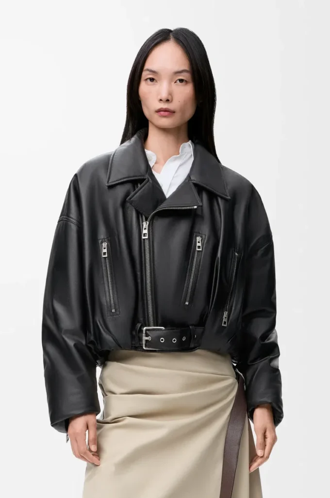 Biker jacket in nappa lambskin Black Biker jacket in nappa lambskin Black