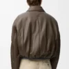 Biker jacket in nappa lambskin Khaki Green