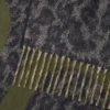 Blanket in wool and cashmere Khaki Green/Black Blanket in wool and cashmere Khaki Green/Black