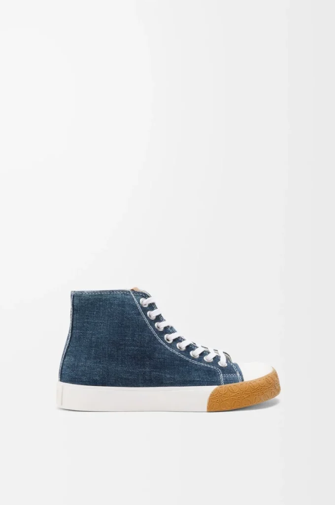 Bloc high-top sneaker in denim Washed Denim Bloc high-top sneaker in denim Washed Denim