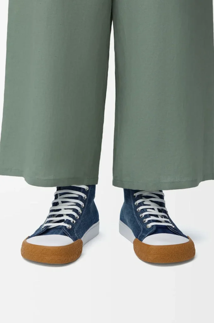 Bloc high-top sneaker in denim Washed Denim Bloc high-top sneaker in denim Washed Denim