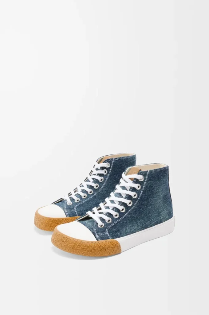 Bloc high-top sneaker in denim Washed Denim Bloc high-top sneaker in denim Washed Denim