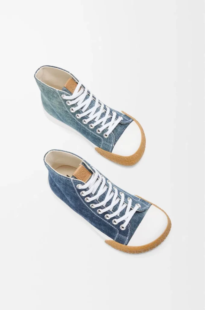 Bloc high-top sneaker in denim Washed Denim Bloc high-top sneaker in denim Washed Denim