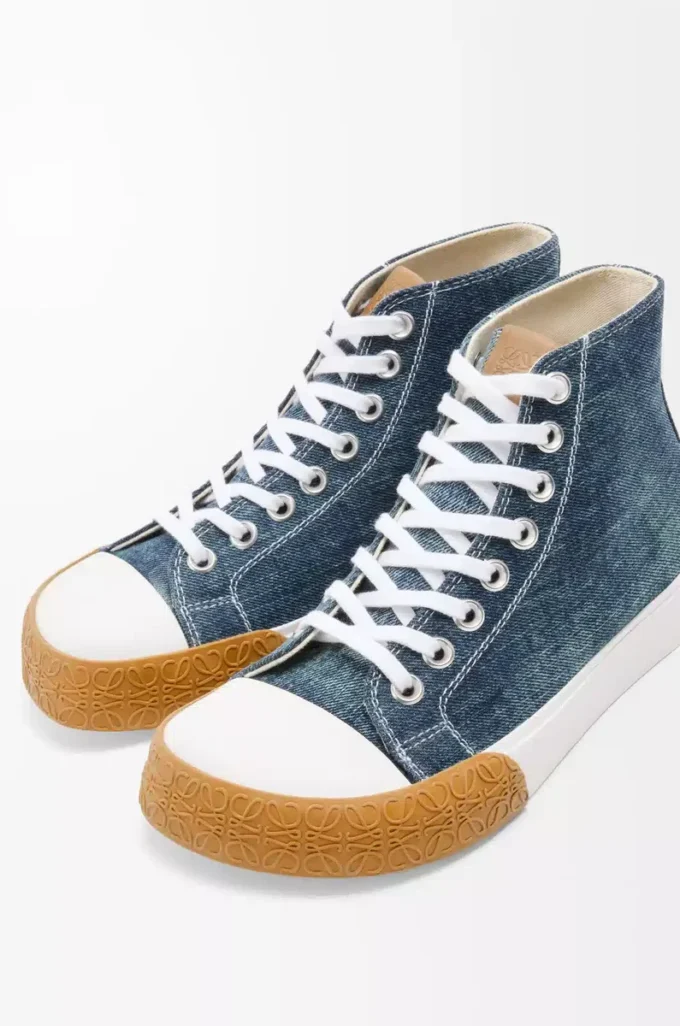 Bloc high-top sneaker in denim Washed Denim Bloc high-top sneaker in denim Washed Denim