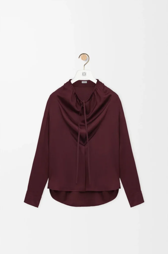 Blouse in silk Burgundy