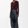 Blouse in silk Burgundy
