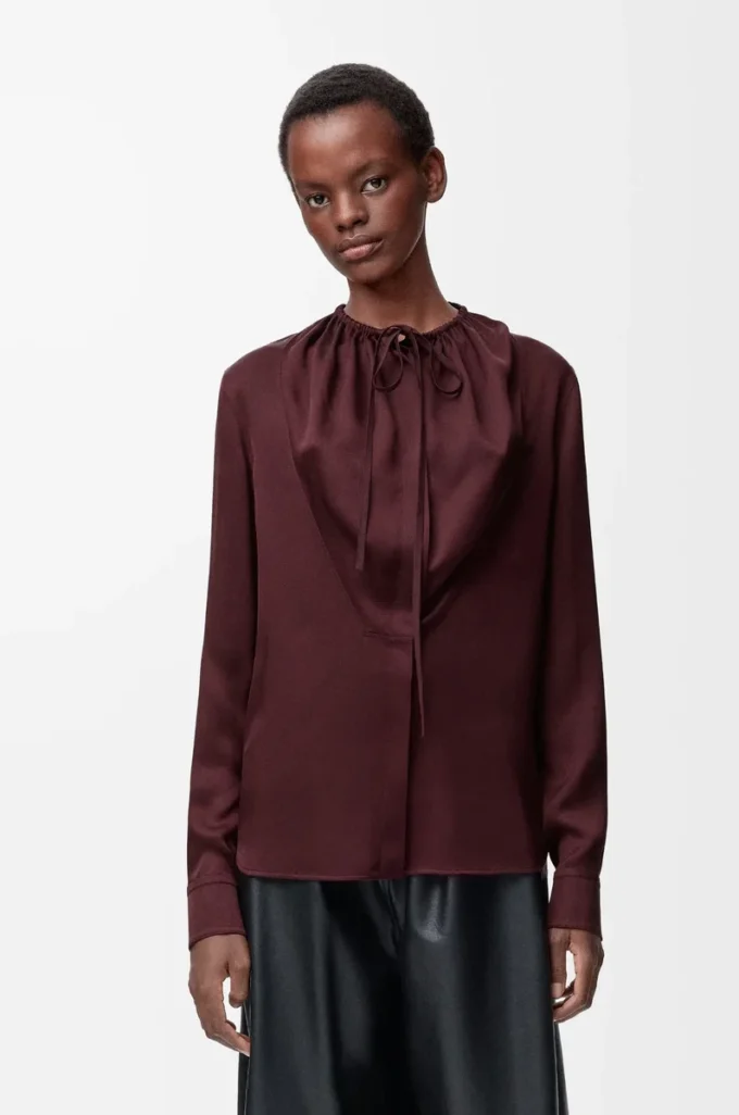 Blouse in silk Burgundy