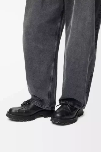 Bobby derby in calfskin and vegetable-tanned calfskin Black