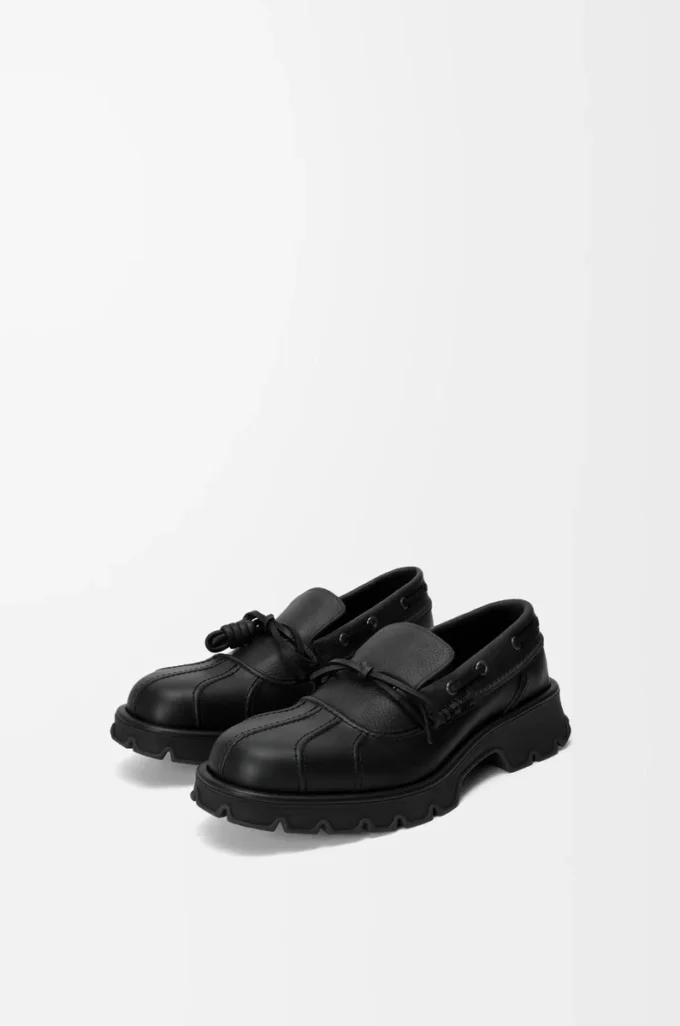 Bobby derby in calfskin and vegetable-tanned calfskin Black Bobby derby in calfskin and vegetable-tanned calfskin Black