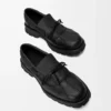 Bobby derby in calfskin and vegetable-tanned calfskin Black Bobby derby in calfskin and vegetable-tanned calfskin Black