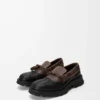 Bobby derby in calfskin and vegetable-tanned calfskin Black/Cacao Bobby derby in calfskin and vegetable-tanned calfskin Black/Cacao