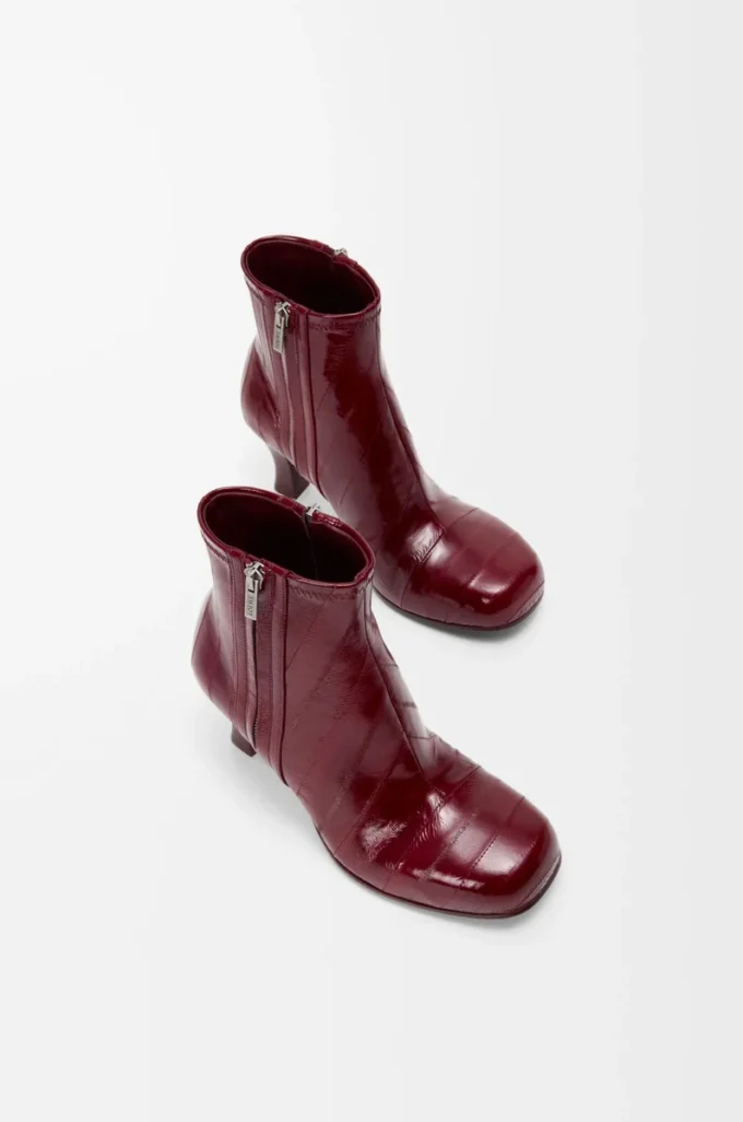 Bobine ankle boot in eel Burgundy Bobine ankle boot in eel Burgundy