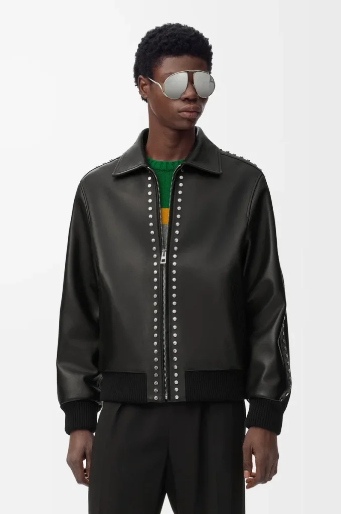 Bomber jacket in nappa lambskin Black Bomber jacket in nappa lambskin Black