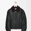 Bomber jacket in nappa lambskin Black/Brown Bomber jacket in nappa lambskin Black/Brown