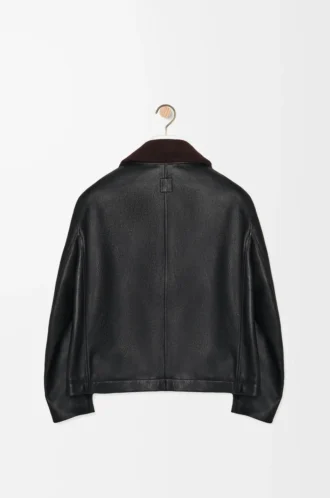 Bomber jacket in nappa lambskin Black/Brown