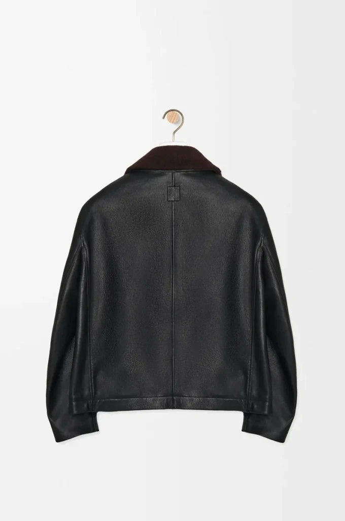Bomber jacket in nappa lambskin Black/Brown Bomber jacket in nappa lambskin Black/Brown