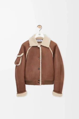 Bomber jacket in shearling Brown