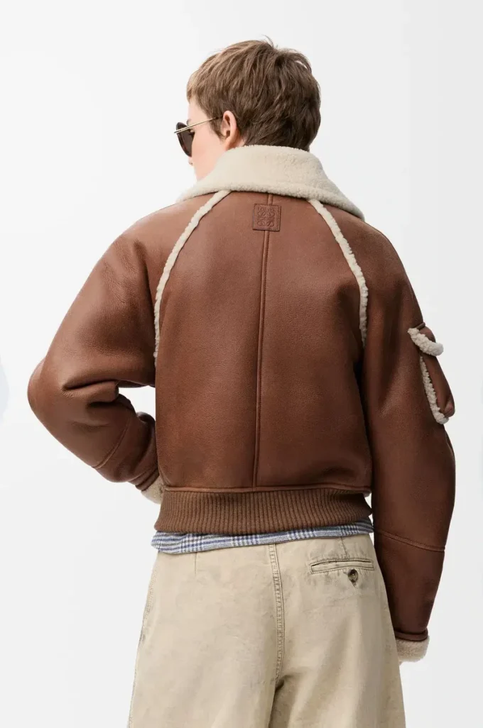 Bomber jacket in shearling Brown