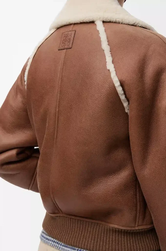 Bomber jacket in shearling Brown