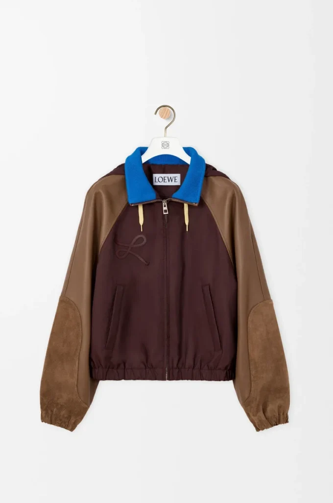 Bomber jacket in technical fabric Brown