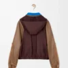 Bomber jacket in nylon, nappa lambskin and suede calfskin Brown Bomber jacket in nylon, nappa lambskin and suede calfskin Brown