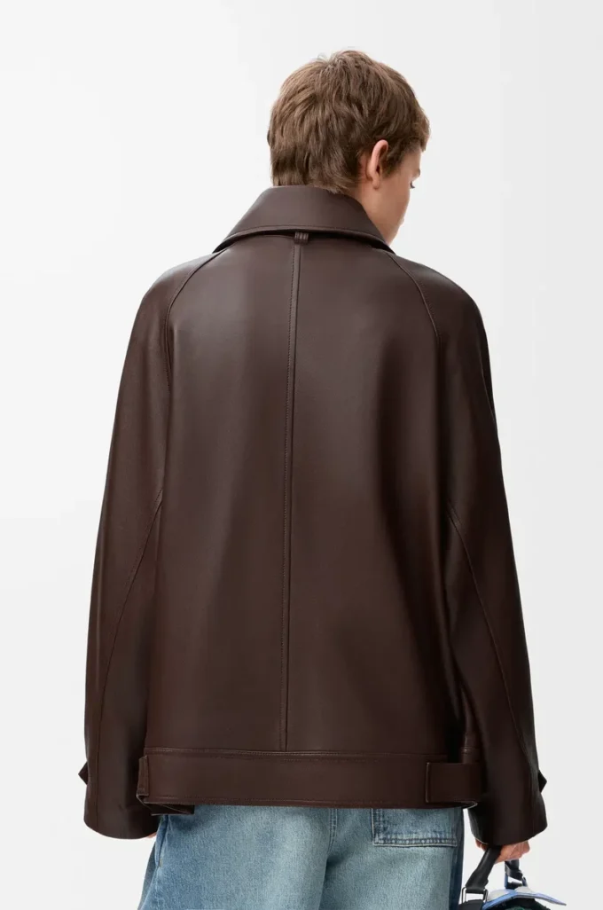 Bow jacket in nappa lambskin Dark Chocolate Bow jacket in nappa lambskin Dark Chocolate