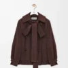 Bow jacket in suede goatskin Brown Bow jacket in suede goatskin Brown