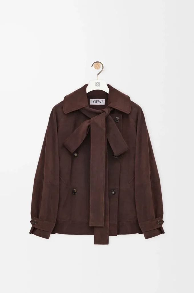 Bow jacket in suede goatskin Brown Bow jacket in suede goatskin Brown