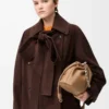 Bow jacket in suede goatskin Brown Bow jacket in suede goatskin Brown