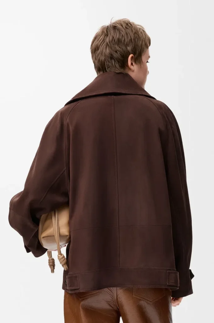 Bow jacket in suede goatskin Brown Bow jacket in suede goatskin Brown