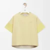 Boxy fit T-shirt in cotton and silk Pale Grey/Light Citrine Boxy fit T-shirt in cotton and silk Pale Grey/Light Citrine