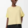 Boxy fit T-shirt in cotton and silk Pale Grey/Light Citrine Boxy fit T-shirt in cotton and silk Pale Grey/Light Citrine