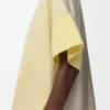 Boxy fit T-shirt in cotton and silk Pale Grey/Light Citrine Boxy fit T-shirt in cotton and silk Pale Grey/Light Citrine